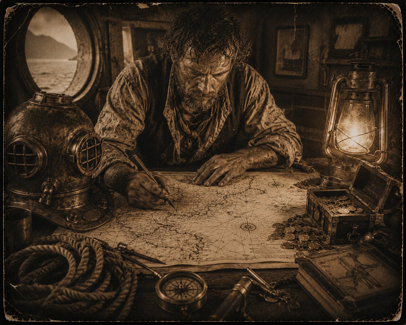Portrait of the Whydah Pirate Ship treasure expedition founder, vintage photograph